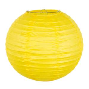 lanterne boule papier jaune