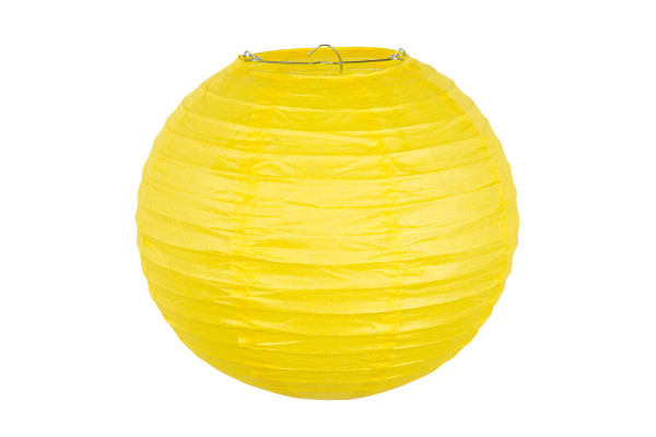 lanterne boule papier jaune