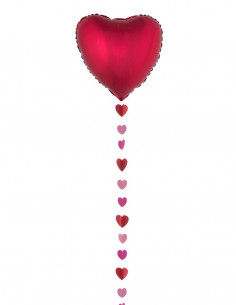 Guirlande de ballons avec cadre en forme de coeur, rose, 160cm – SHOP EVENTS