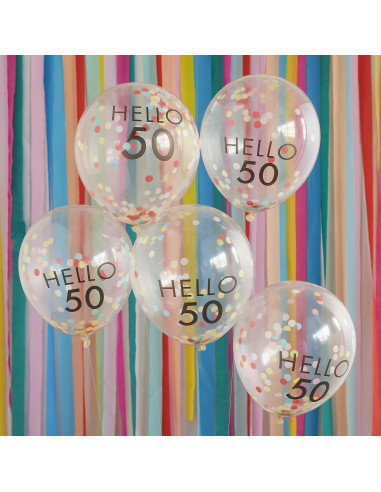 Ballon Anniversaire Multicolore 50 ans