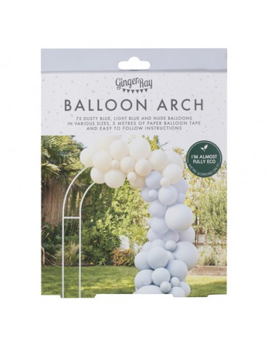 Arche de ballons bleu, blanc or • Décoration Party
