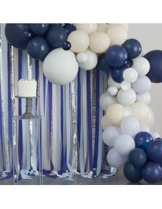 Kit Arche de Ballons Bleu et argent 2m - 17.90€
