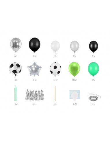 Arche de ballons vert, blanc et or en kit