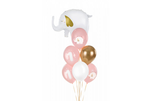 bouquet ballons rose pastel elephant