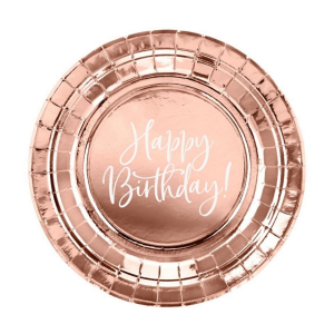 assiettes rose gold anniversaire