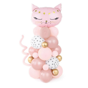 bouquet ballons chat rose
