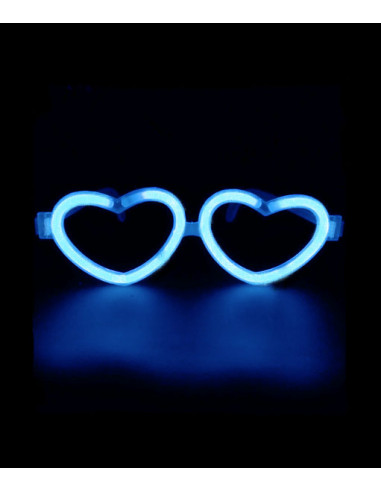lunettes bleues coeurs fluo