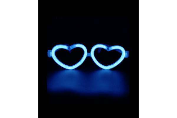 lunettes bleues coeurs fluo