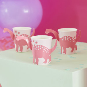 gobelets dinosaures roses 2