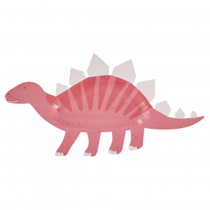 assiettes dinosaures roses