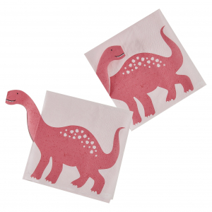 serviettes dinosaures roses