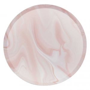 assiettes marbre rose