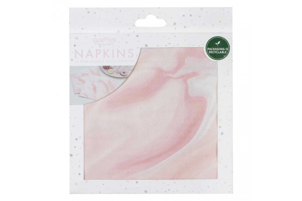 serviettes marbre rose pack