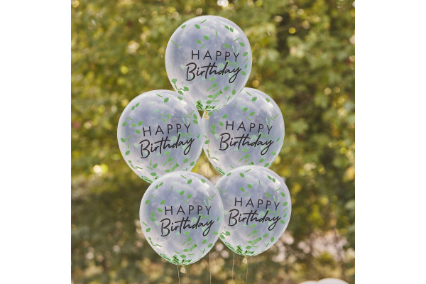 ballons confettis verts anniversaire