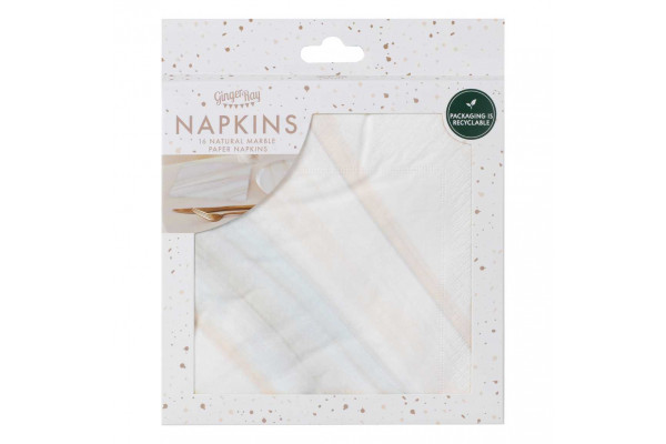 serviettes marbres blancs pack
