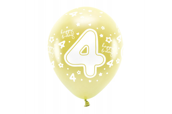 ballons ronds or chiffre 4