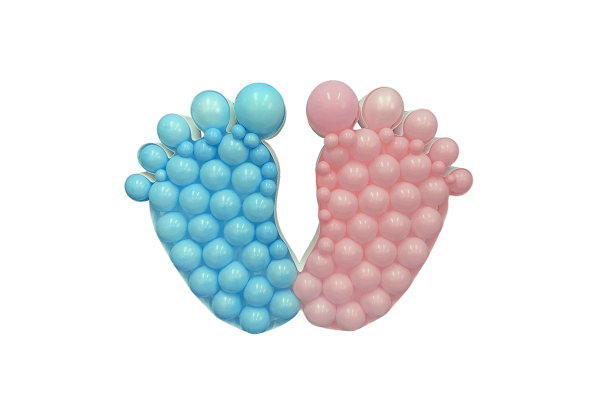 structure ballons pieds bebe gender reveal