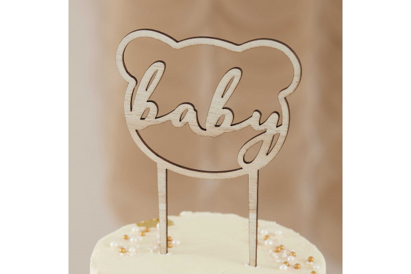 cake topper ours bois baby