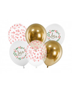 Ballons de mariage blancs avec slogan noir