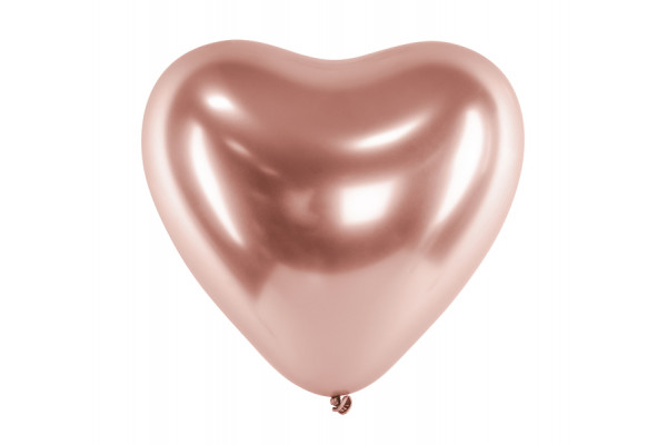 ballon brillant coeur rose