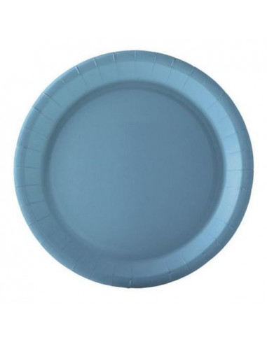 assiette carton bleu pastel