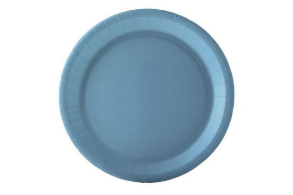 assiette carton bleu pastel