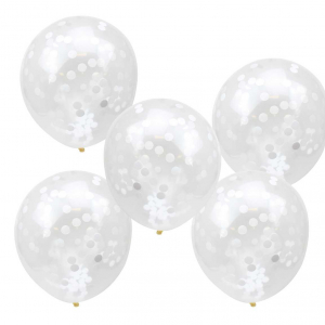ballons confettis blancs
