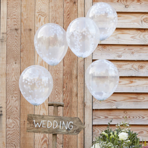 ballons confettis blancs 2