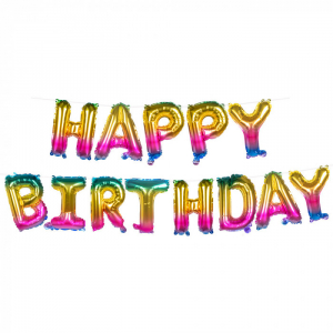 guirlande ballons arc-en-ciel anniversaire