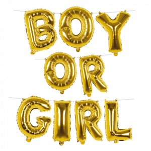 guirlande de ballons dore gender reveal