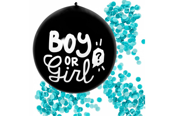 ballon confettis bleu gender reveal