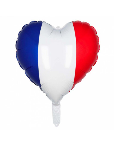 Ballon en aluminium Coeur France - Bleu, Blanc & Rouge