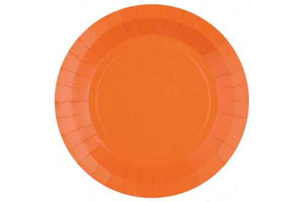 assiette jetable orange