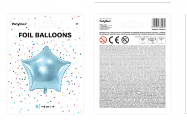 ballon aluminium etoile bleu pack