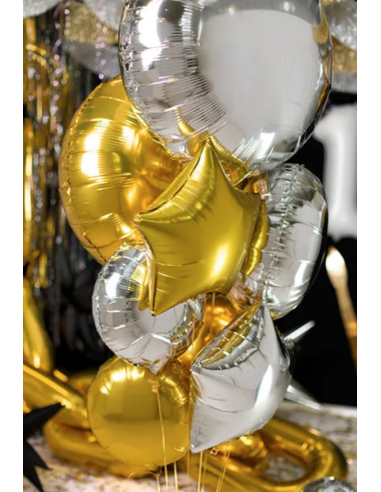 Paris Prix Ballon Aluminium Arc en Ciel 93cm Multicolore pas cher 
