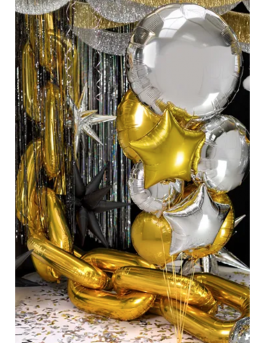 Partydeco Ballon en aluminium Cœur Doré