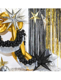 Ballon aluminium noir et or Happy New Year 45 cm