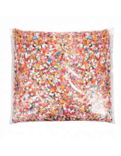 Sac 1kg confettis multicolore rectangulaire biodégradable