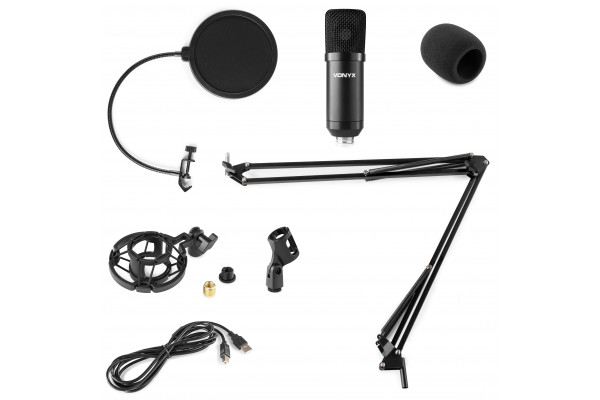 Vonyx CMS320T - Microphone Studio USB avec Bras Articulé Réglable et Filtre  Anti-Pop - Titane - Microphone - Achat & prix