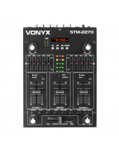 Table de mixage 2 canaux USB VDJ2USB - Vonyx