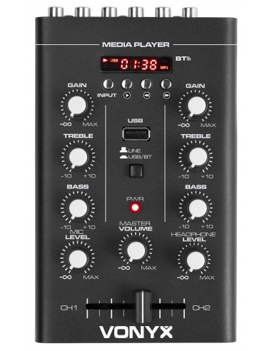Table de mixage 2 canaux, USB/MP3/BT - STM500BT - Vonyx