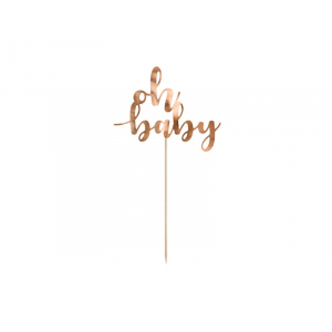 cake topper oh baby rose gold