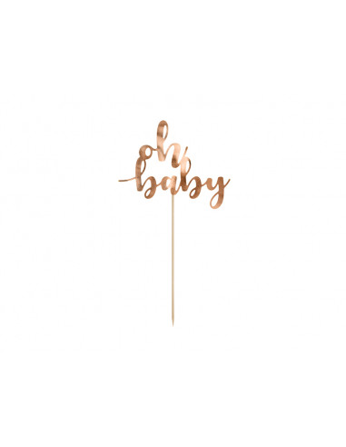 cake topper oh baby rose gold
