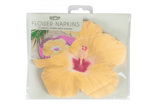 serviettes fleurs tropicales pack