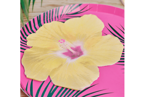 serviettes fleurs tropicales