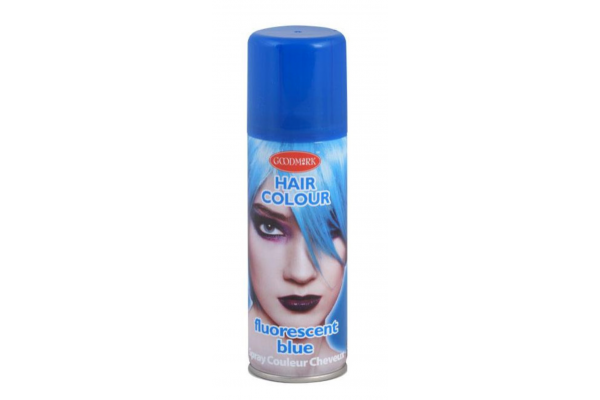 laque cheveux bleu fluo