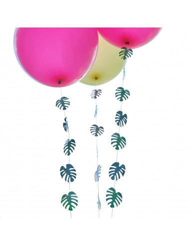 5 ballons confettis feuilles de palmier