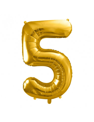 Ballon chiffre doré 86 cm : décoration anniversaire