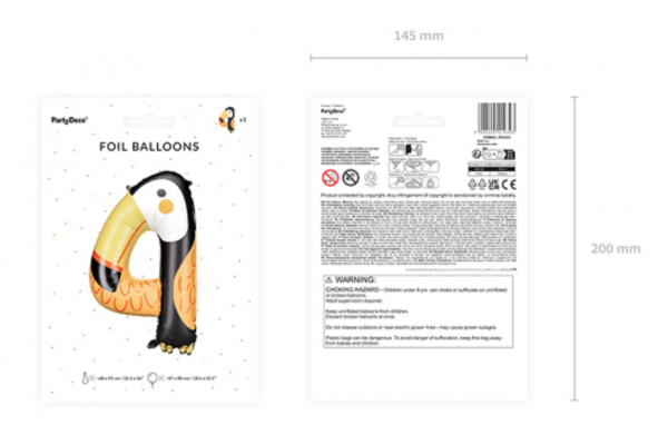 ballon toucan chiffre 4 pack