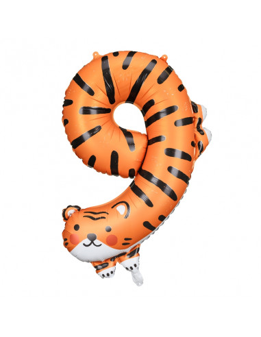 ballon chiffre 9 tigre